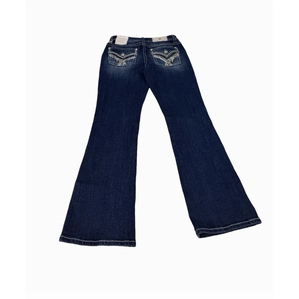Miss Me Women's Mid Rise Boot Cut  Blue Wash Jeans Size 31x32 NWT